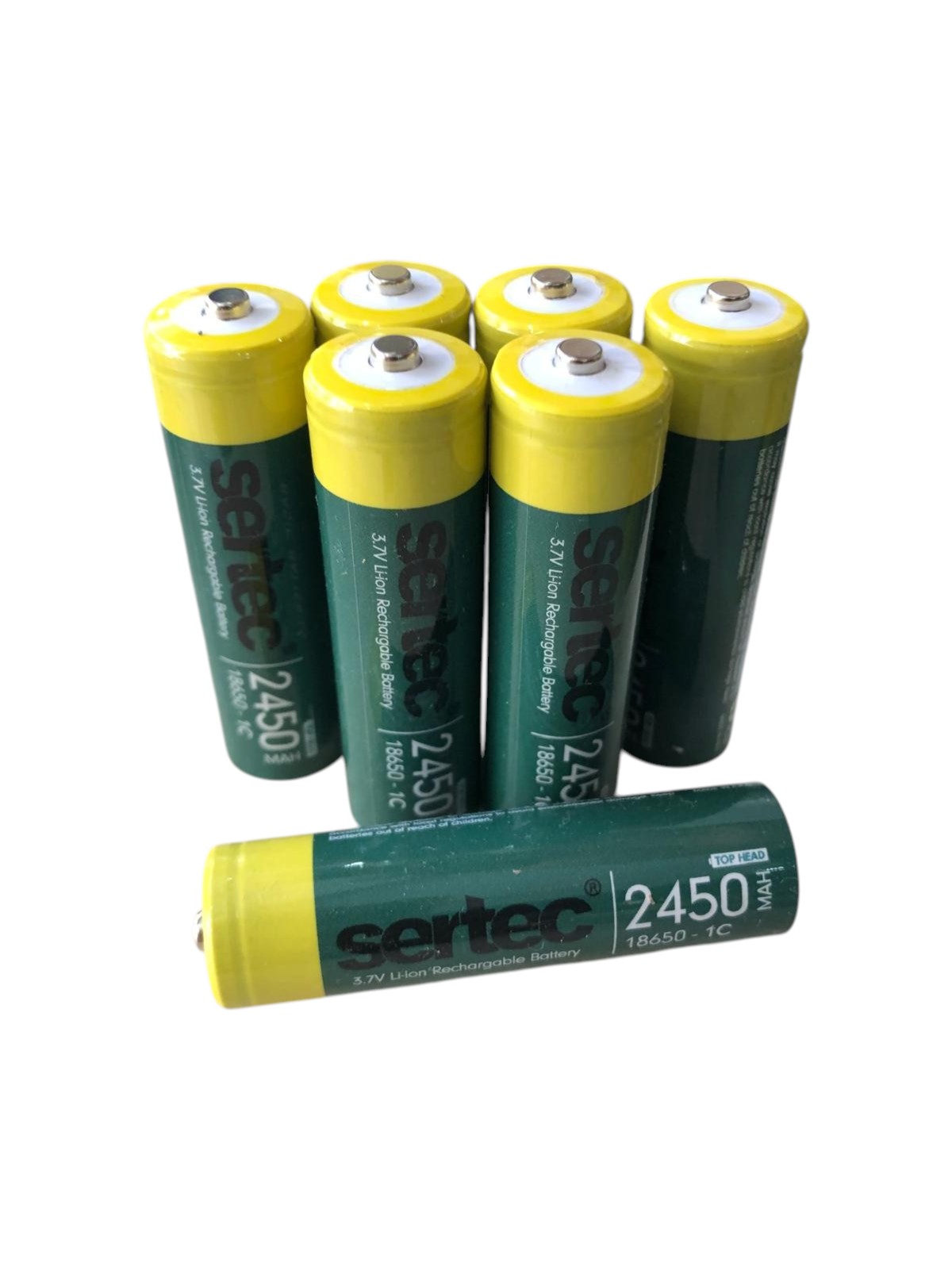 Sertec 18650 Şarjlı Pil 3.7V 2450mAh Li-ion Kafa Feneri Pili