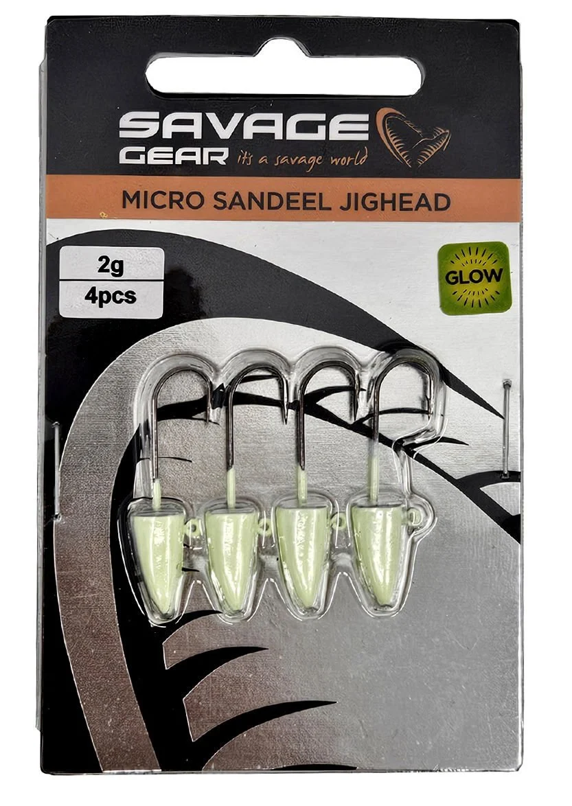 Savage gear LRF Micro sandeel jigghead  #8 No İğne 4pcs Glow jig head