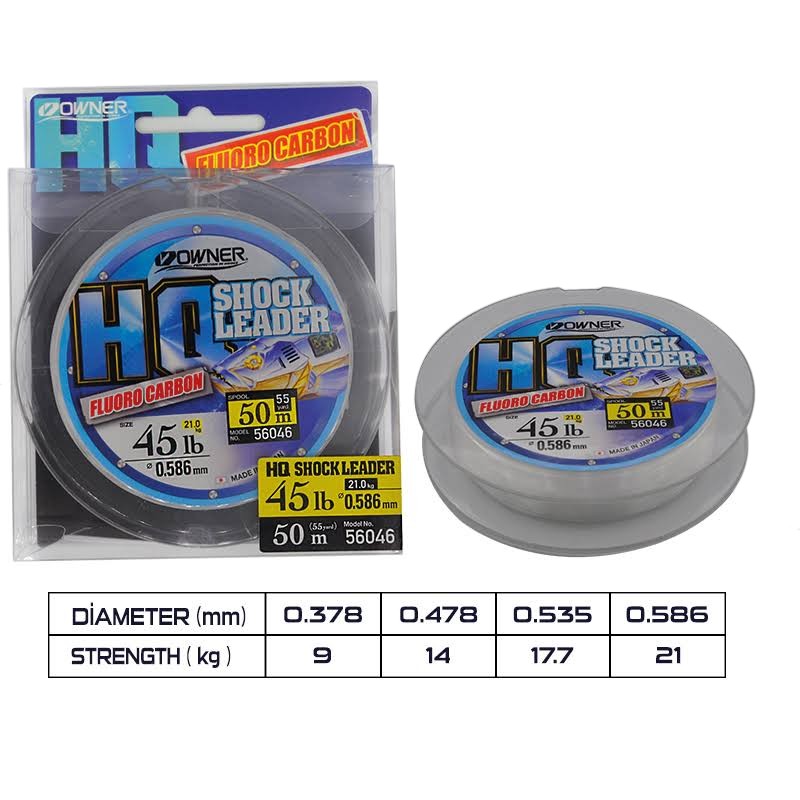 Owner 56046 Hq Shock Leader Fluorocarbon Super Clear