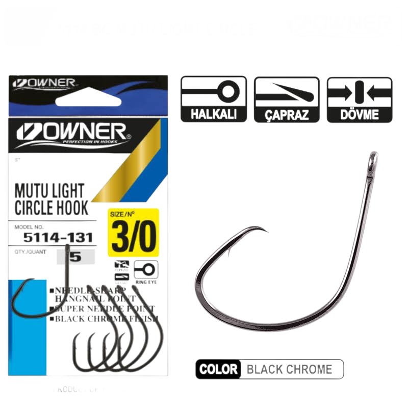 Owner 5114 Mutu Light Black Chrome İğne