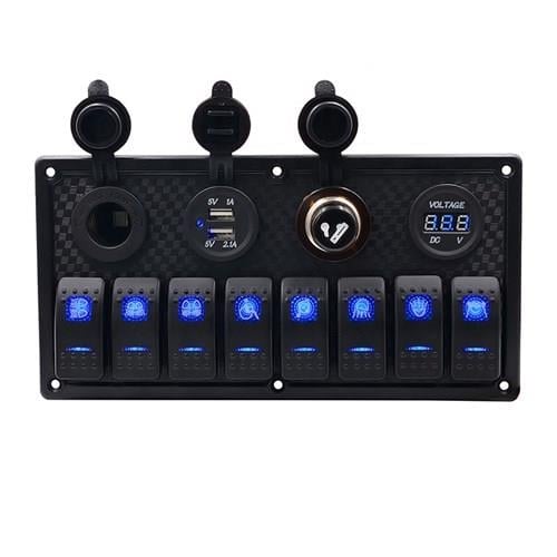Bfy Switch Panel 8'li +Usb+Plastik Çakmaklık+ Çakmak+ Voltmetre