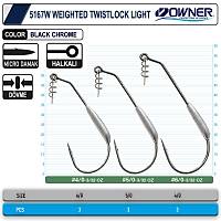 Owner 5167w Weighted Twistlock Light Black Chrome ne