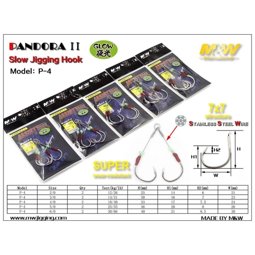 M&W Jigging Pandora II P-1 �elik Tel Assist Slow Jigging ��nesi