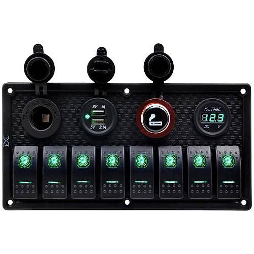 Bfy Switch Panel 8'li +Usb+Plastik �akmakl�k+ �akmak+ Voltmetre