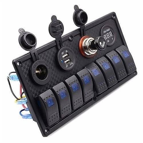 Bfy Switch Panel 8'li +Usb+Plastik �akmakl�k+ �akmak+ Voltmetre