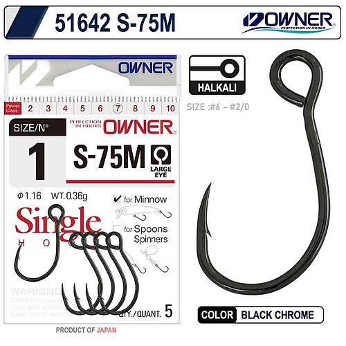 Owner 51642 S-75m Black Chrome ��ne