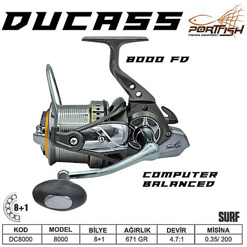 Portfish Ducass 8000  fd Surf Olta Makinas� 8+1 bb