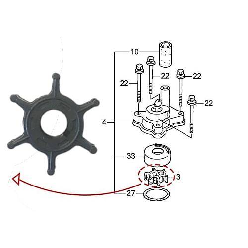 Honda Marine BF8 BF9.9 BF10 Su Pompas� �mpelleri