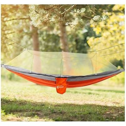 Hamak 7410 Fileli ve Cibinlikli Pro Hamak 190x70cm Turuncu-Gri
