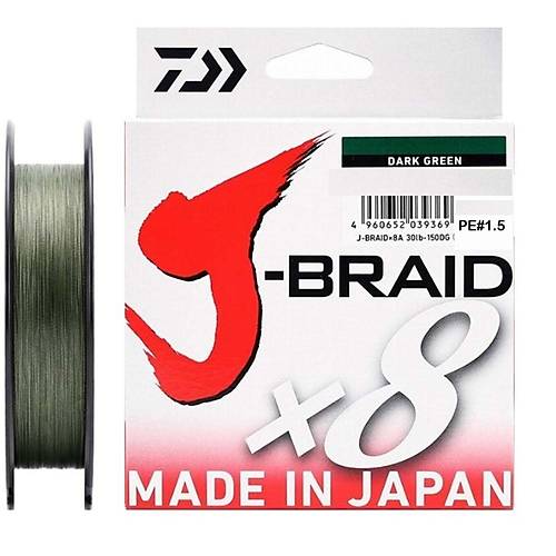 Daiwa J-Braid PE 8X Koyu Ye�il �p Misina 0.13mm 9kg 150mt