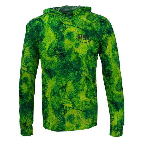 Stafu Zero Kap��onlu Uzun Kollu UV Korumal� Performans T-shirt - Marlin Mania Ye�il