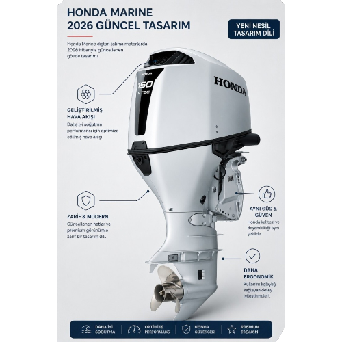HONDA 150 HP EKSTRA UZUN �AFT MAR�LI TR�ML� H�DROL�K D�REKS�YONLU ELEKTRON�K KUMANDA KOLLU DEN�Z MOTORU- BF 150 DK1 XDU