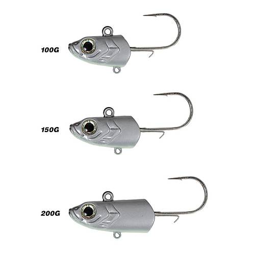 SEABOR DEEP FAKE JIG HEAD  (2 AD), WHITE GLOW