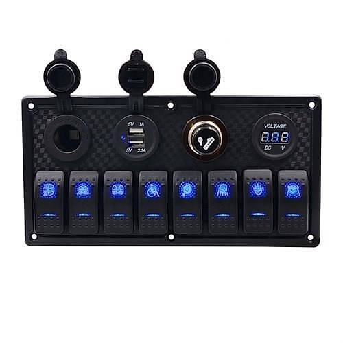 Bfy Switch Panel 8'li +Usb+Plastik �akmakl�k+ �akmak+ Voltmetre