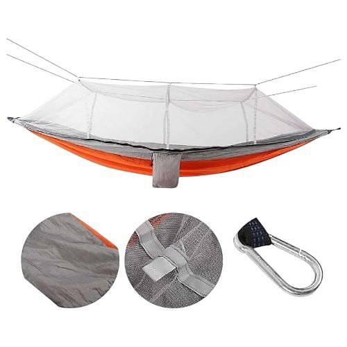 Hamak 7410 Fileli ve Cibinlikli Pro Hamak 190x70cm Turuncu-Gri