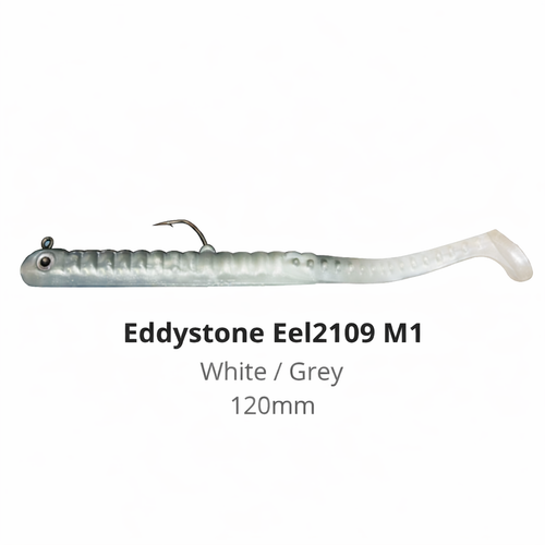 Eddystone Eel 2109 Serisi 120 mm 10 Gr.  3 Adet Silikon Yem White Grey