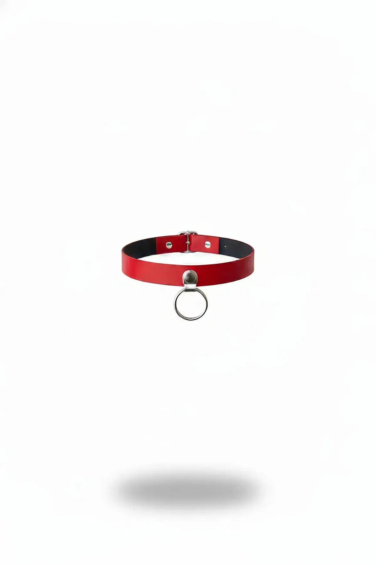 Kırmızı Choker Suni Deri Metal Halka Detaylı Gerdanlık - APFT519