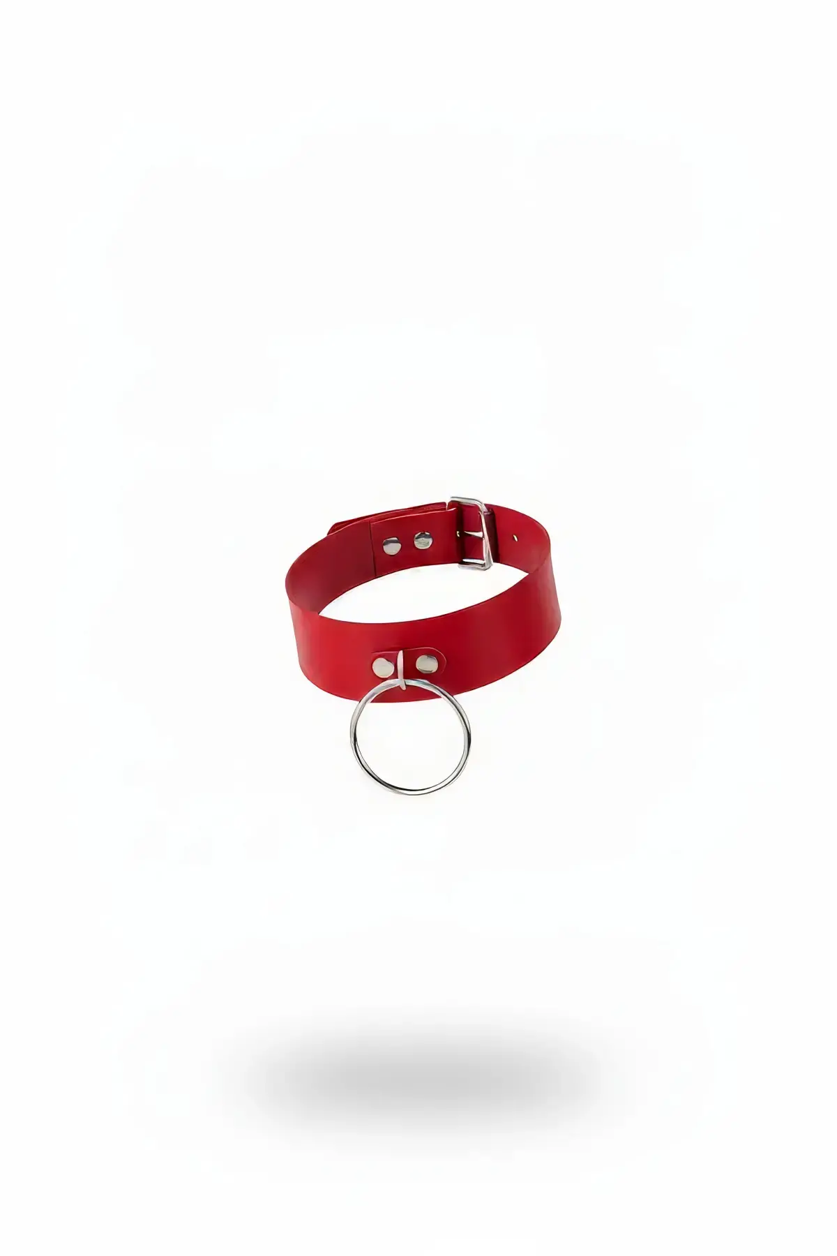 Kırmızı Choker Deri Halka Detaylı Tokalı - APFT522