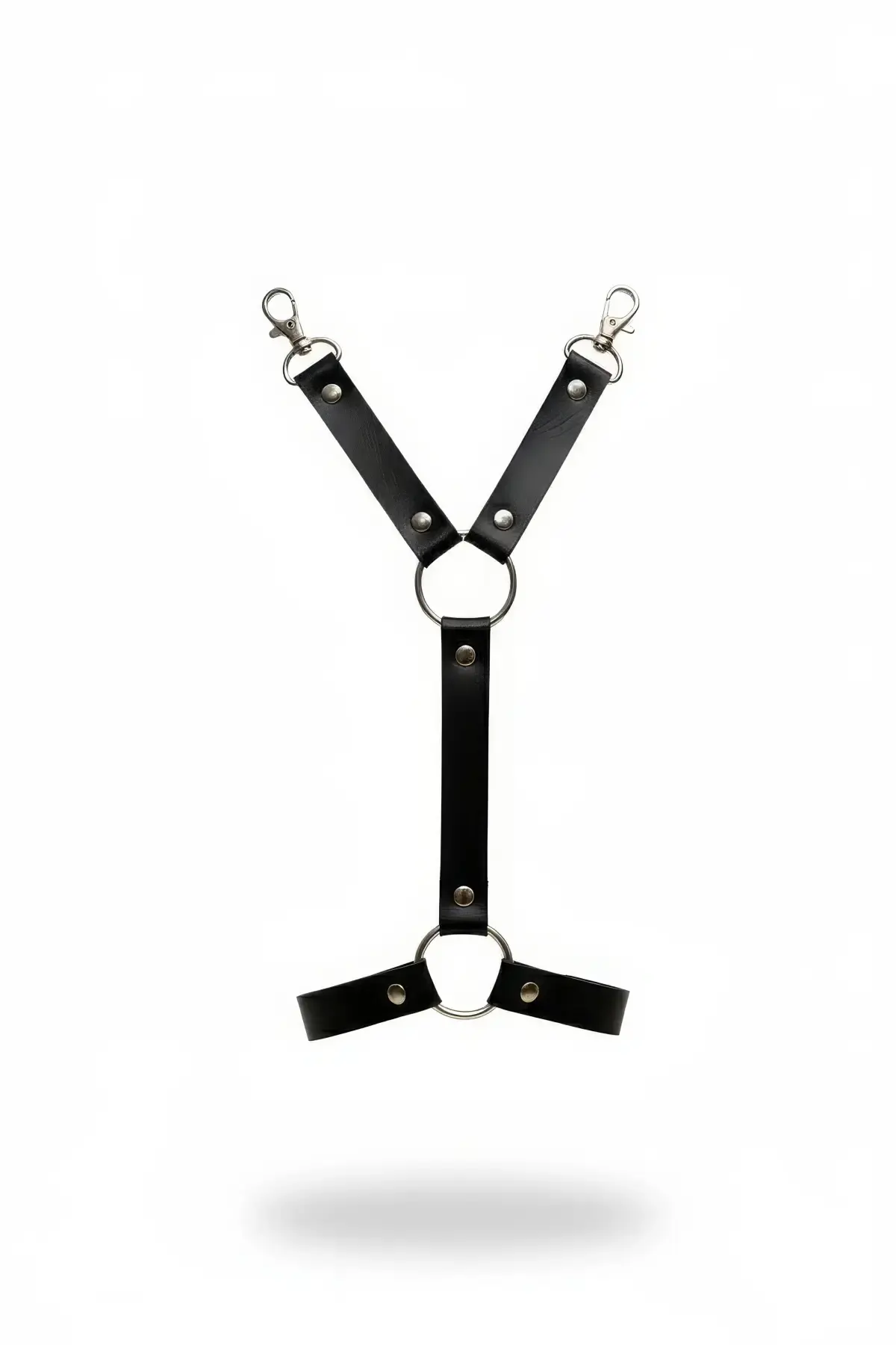 Siyah Jartiyer Harness Deri Metal Halka Detaylı - APFT962