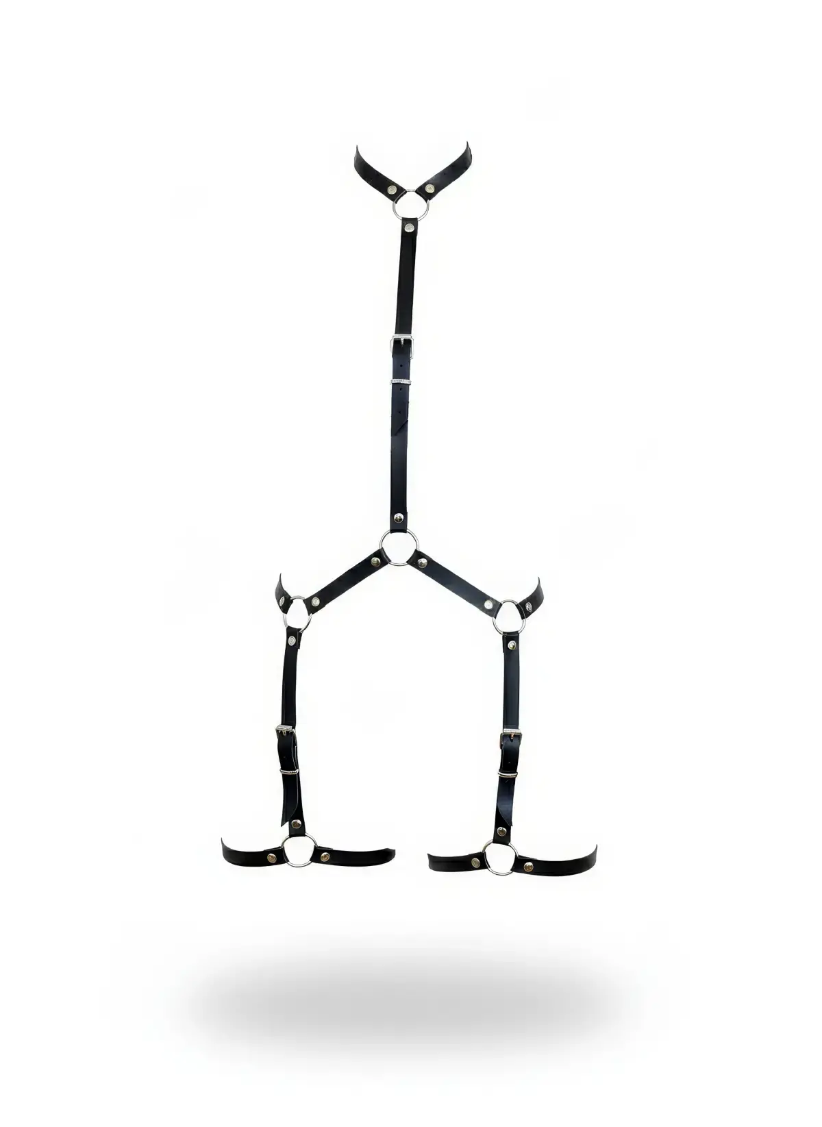 Siyah Body Harness Suni Deri Ayarlanabilir Bacak Detaylı - APFT234