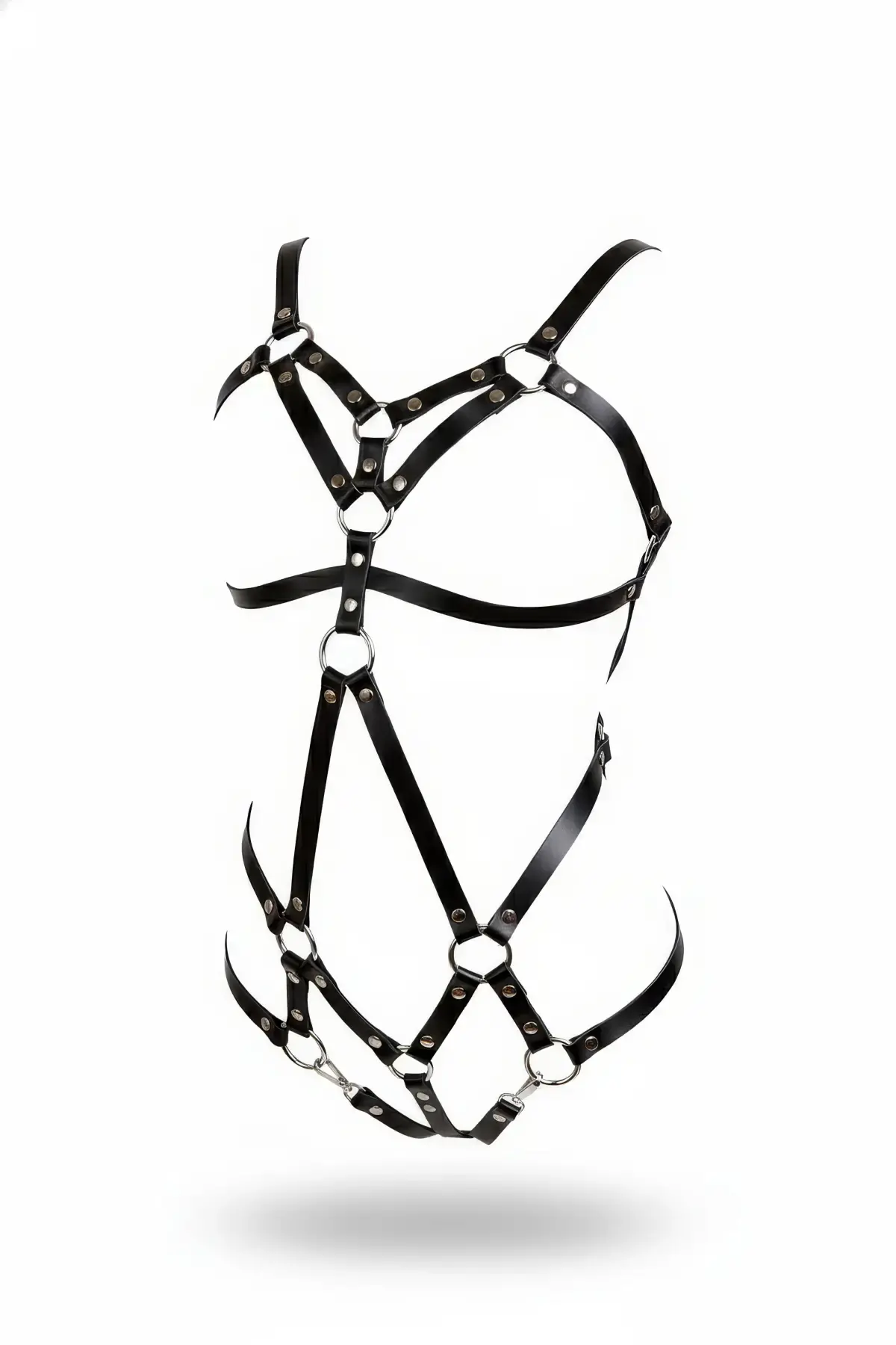 Siyah Body Harness Deri O Halka Detaylı Tam Vücut - APFT716