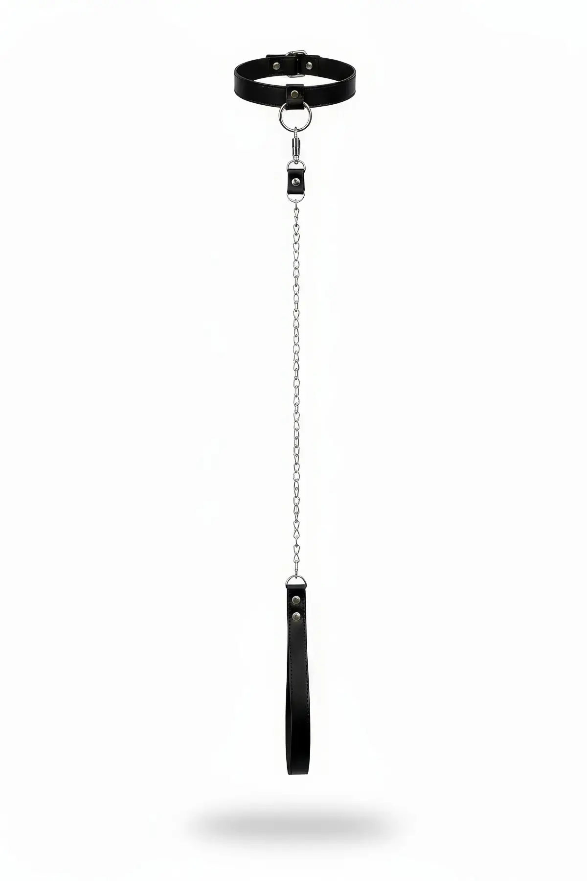 Siyah Choker Deri Zincir Detaylı Boyunluk - APFT774