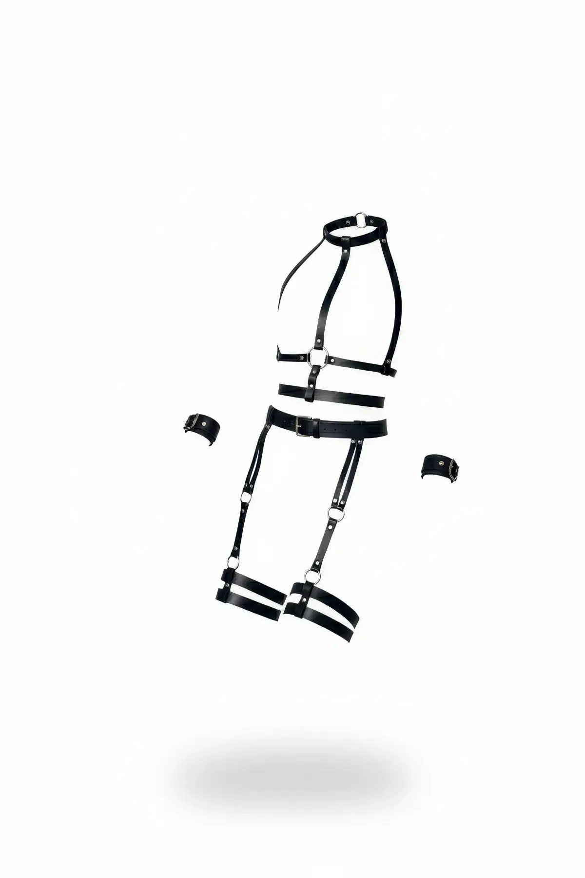Siyah Jartiyer Harness Deri Vücut Aksesuarı - APFT697