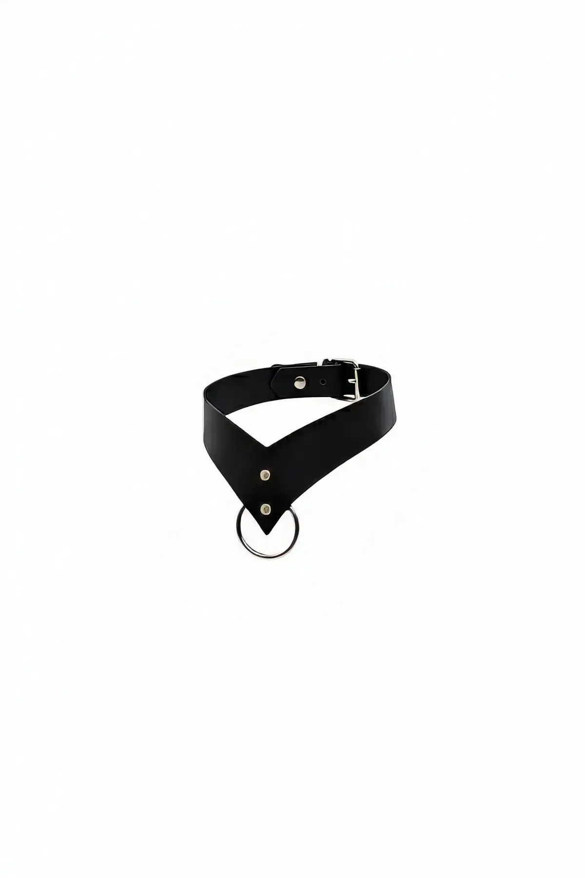 Siyah Choker Deri Halka Detaylı - APFT1370