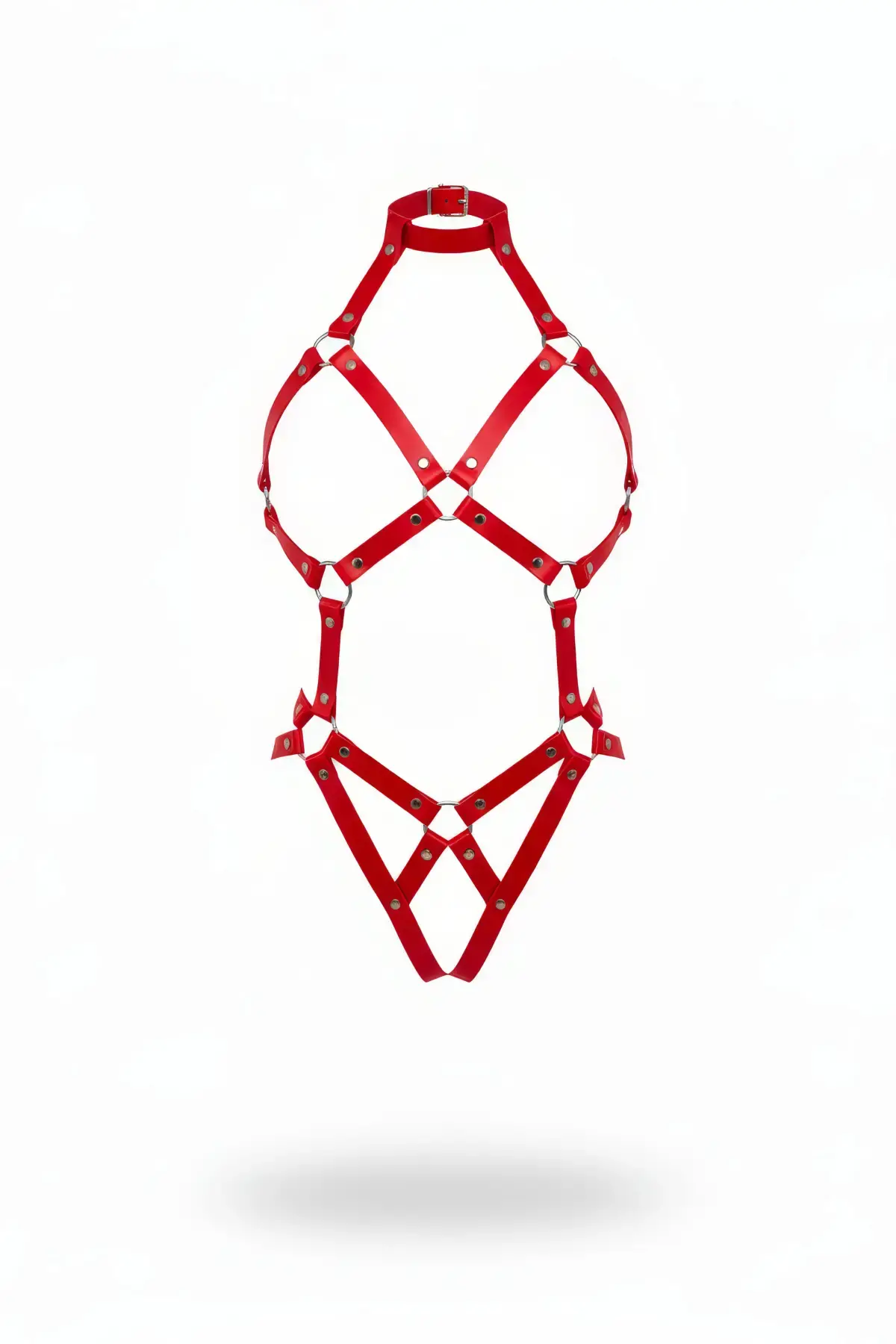 Kırmızı Body Harness Çapraz Şeritli Halka Detaylı Aksesuar - APFT514