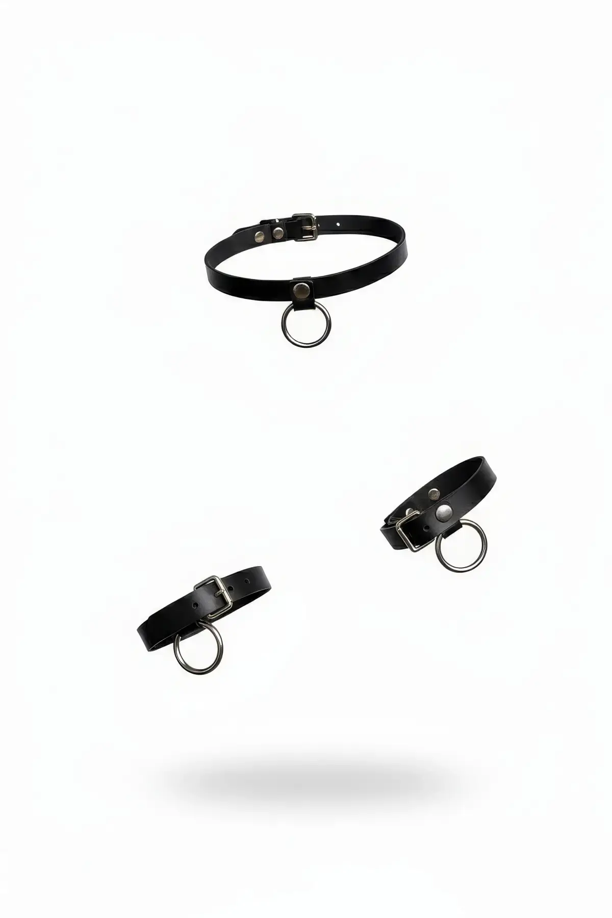 Siyah Choker O Halka Detaylı Deri Kolye - APFT239