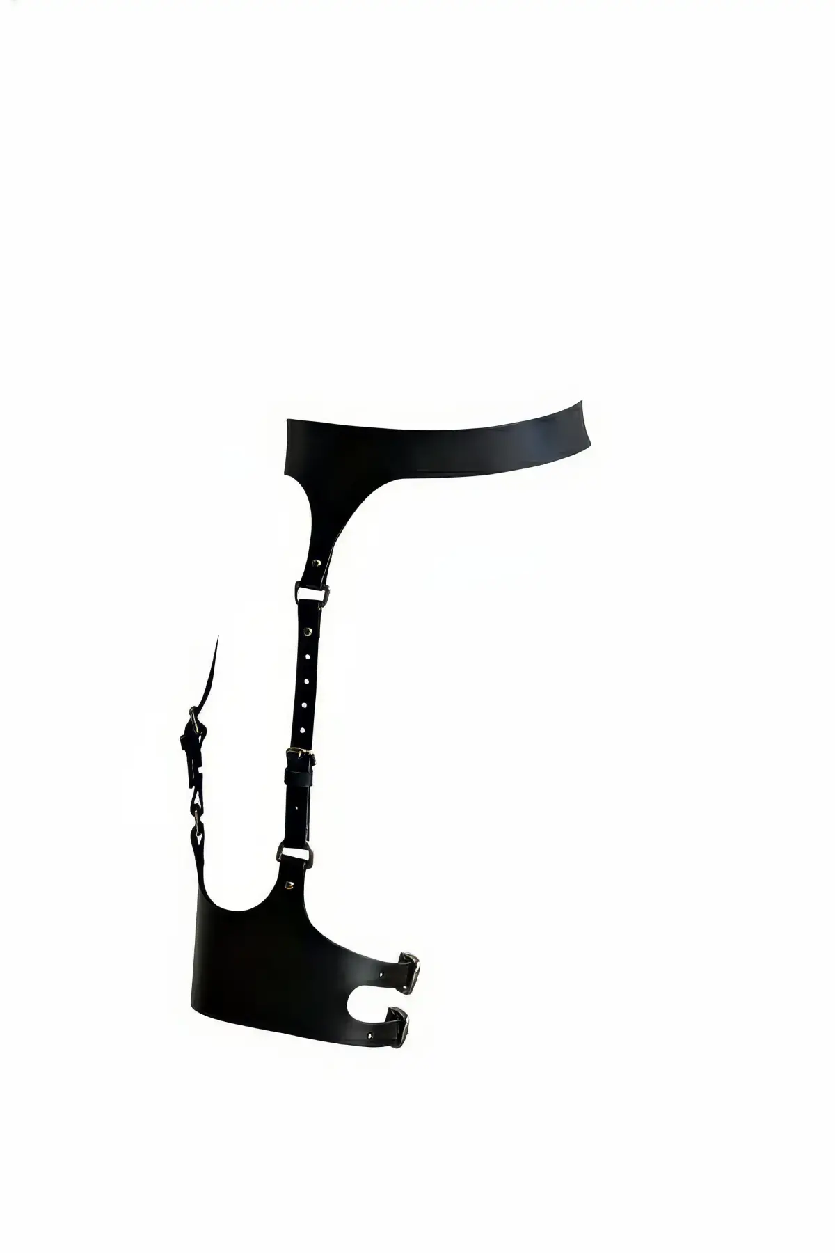 Siyah Jartiyer Harness Deri Tokalı Ayarlanabilir Bacak Aksesuarı - APFT1159