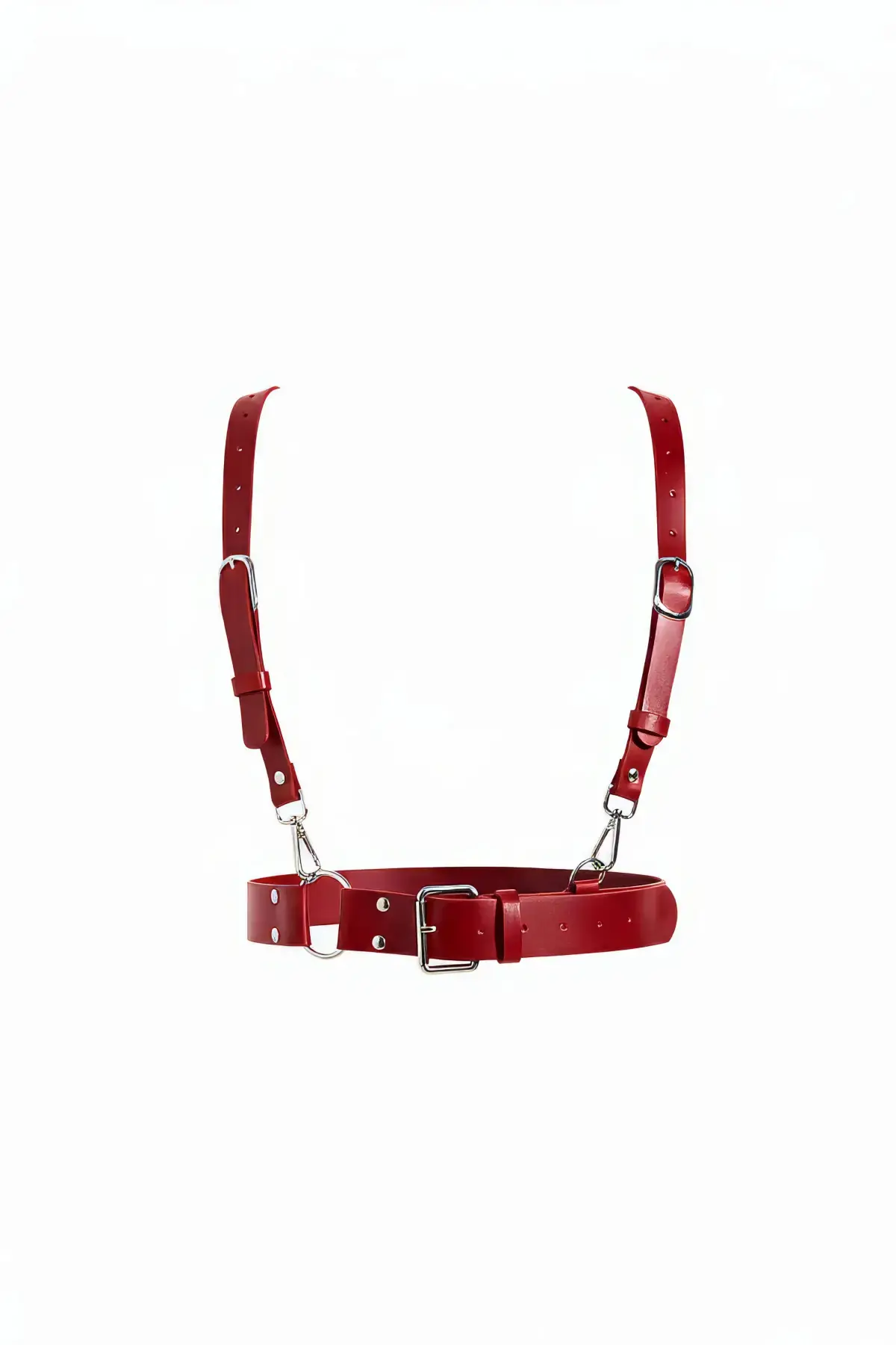 Kırmızı Kadın Kemer Harness Detaylı Deri Vücut Aksesuarı - APFT934