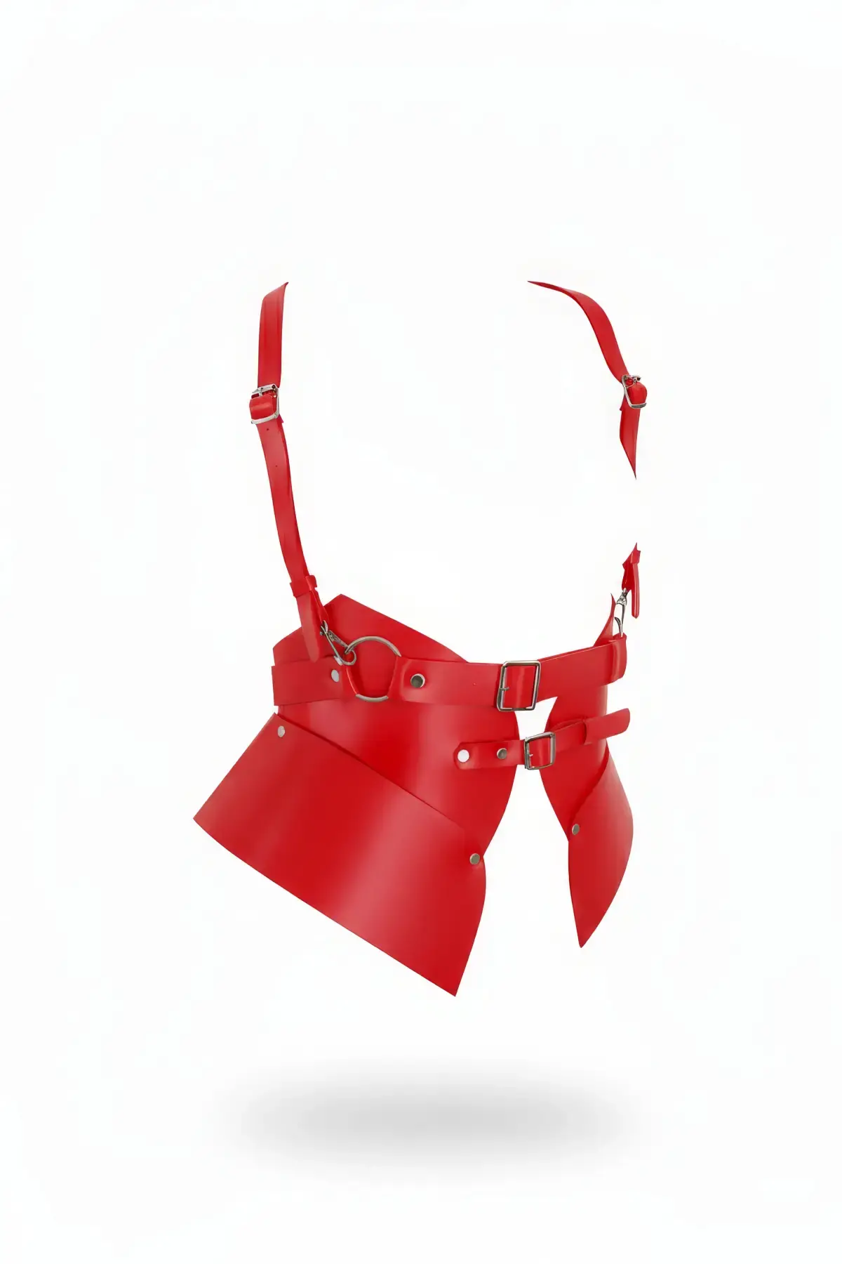 Kırmızı Kadın Kemer Korse Detaylı Geniş Deri Bel Aksesuarı - APFT616