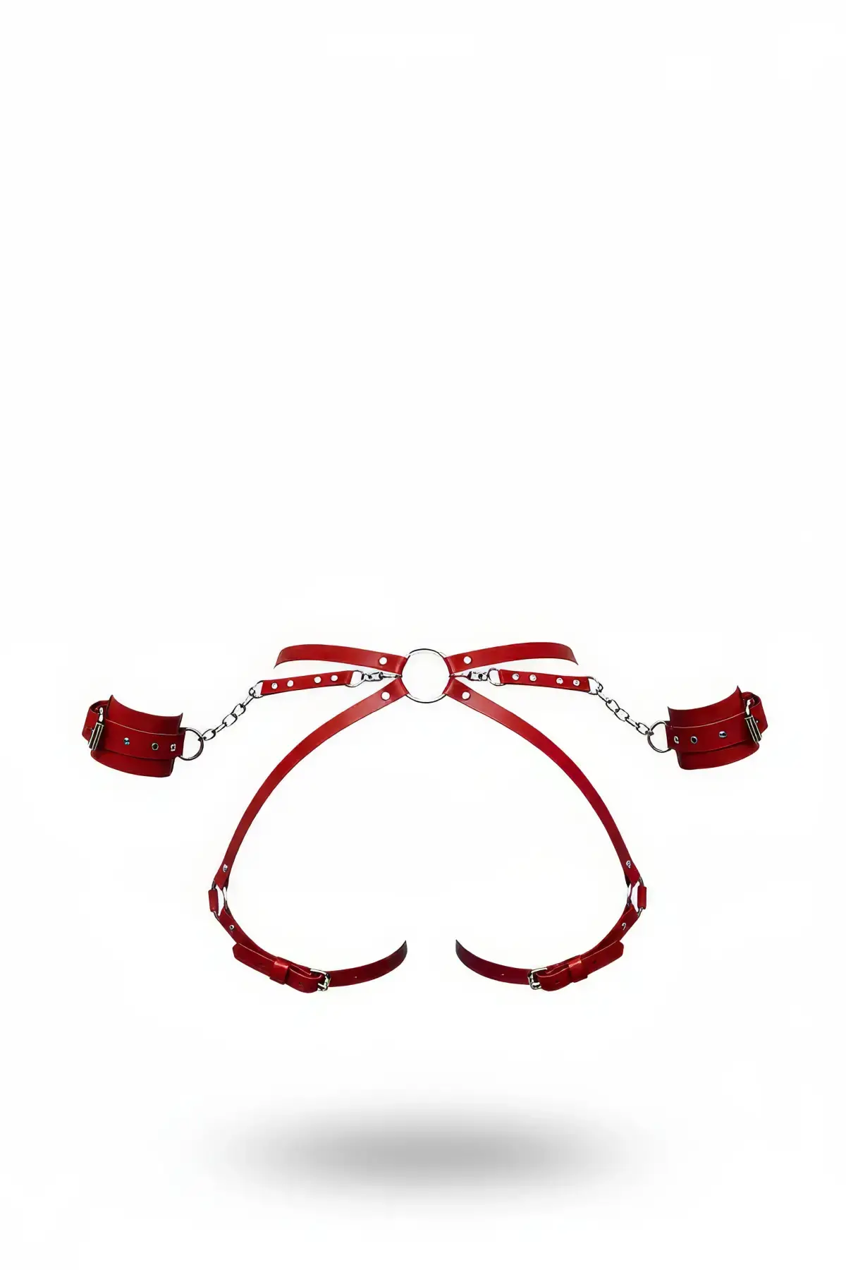 Kırmızı Harness Takım Zincir Detaylı Kelepçeli - APFT270
