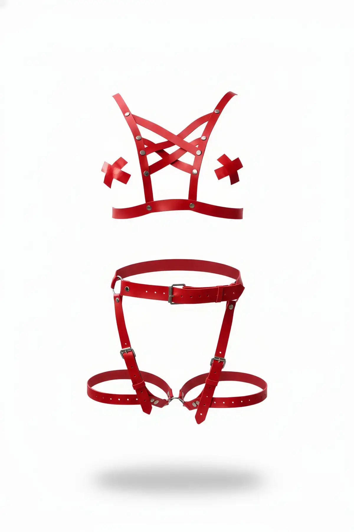 Kırmızı Harness Takım Zımbalı Çapraz Bant Detaylı - APFT866
