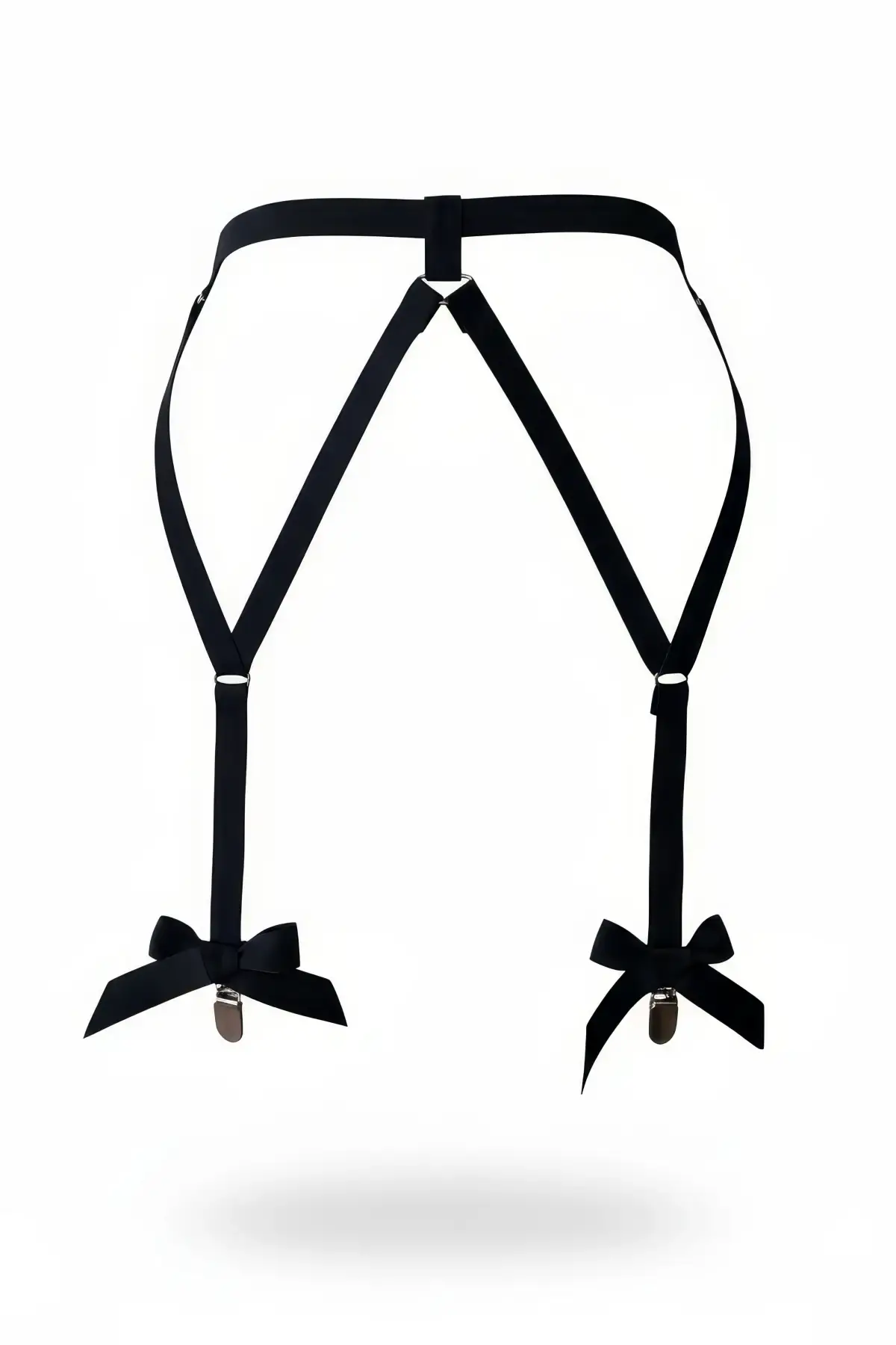 Siyah Jartiyer Harness Fiyonk Detaylı Klipsli Bacak Aksesuarı - APFT68