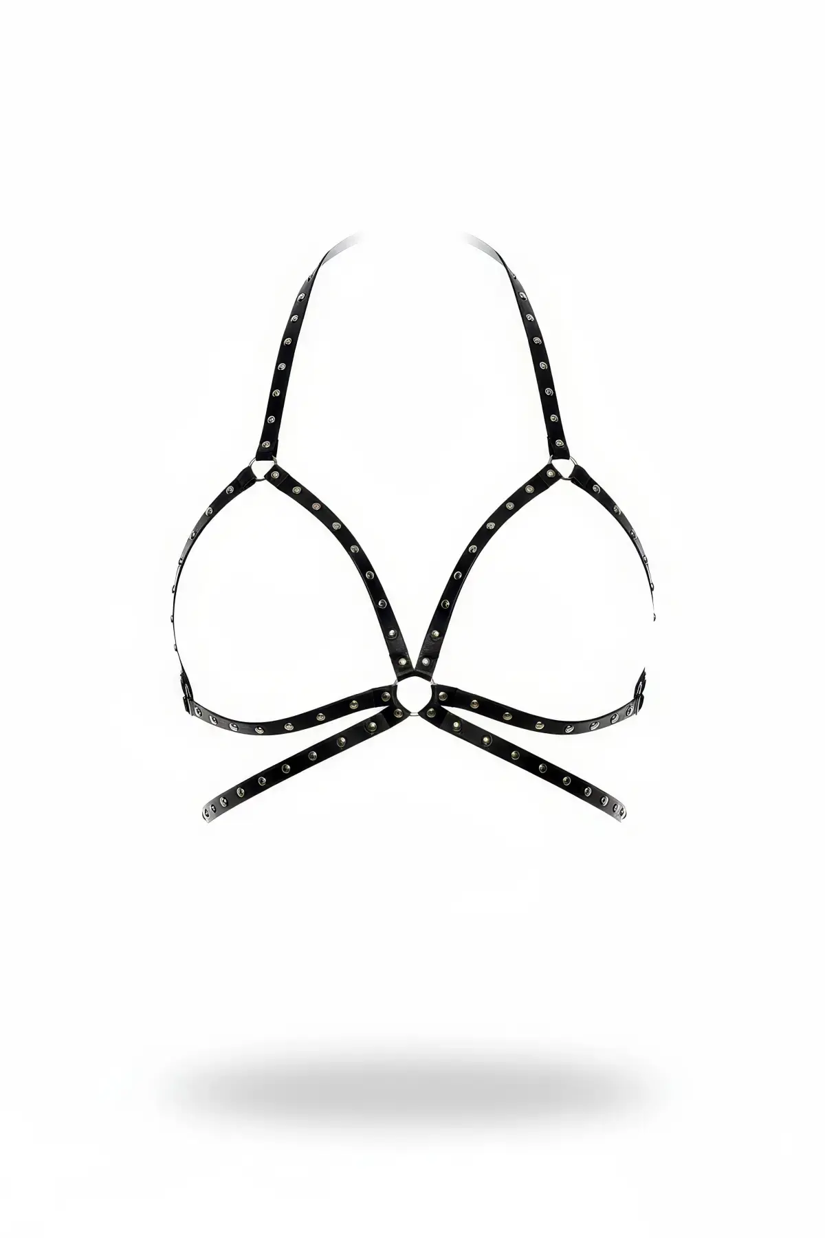 Siyah Göğüs Harness Zımbalı Halter Yaka - APFT500