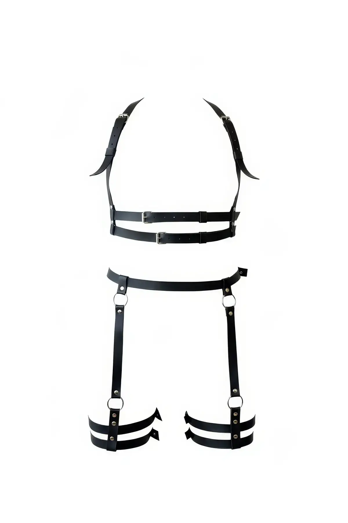 Siyah Jartiyer Harness Deri Tokalı Vücut Aksesuarı - APFT537