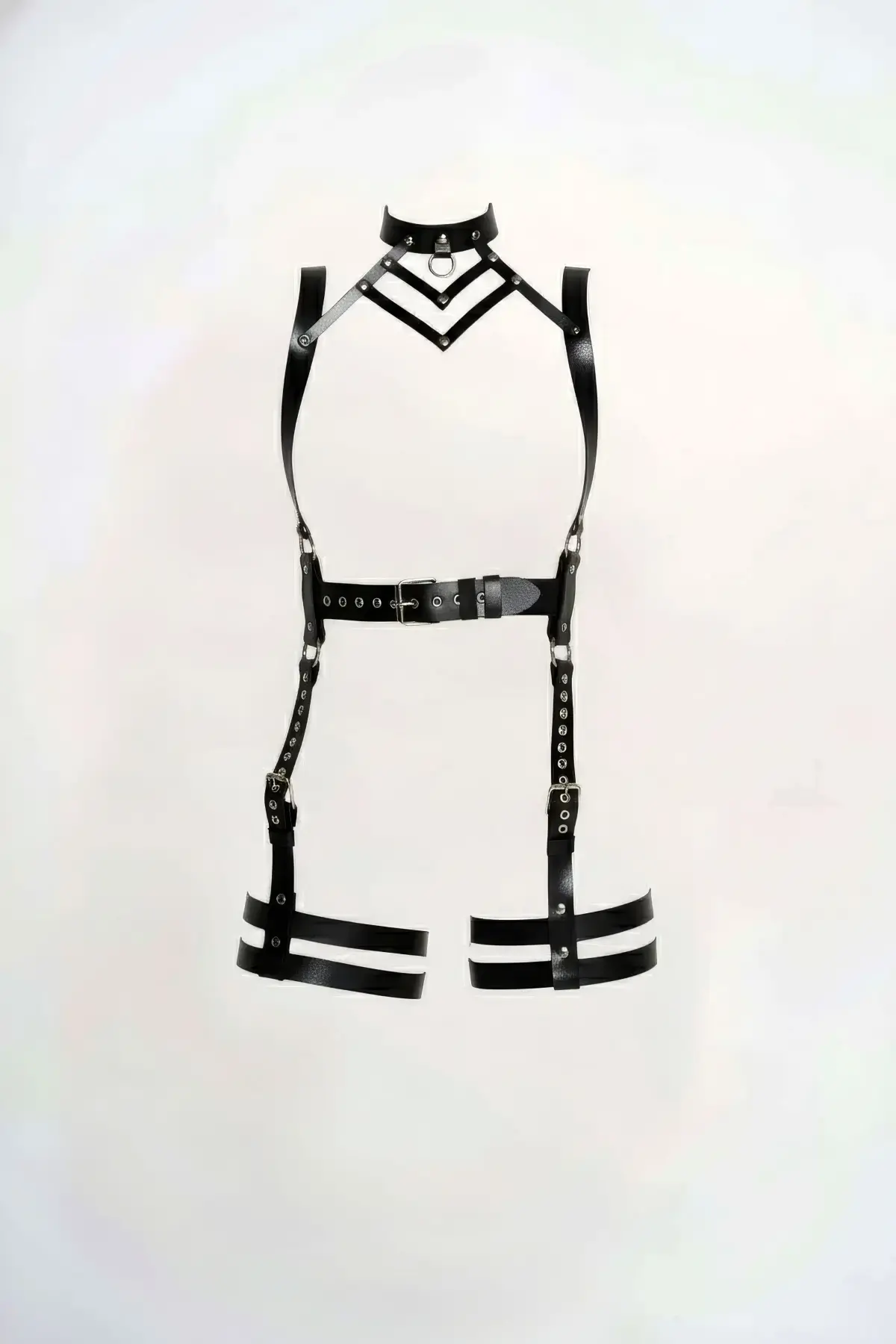 Siyah Jartiyer Harness Deri Vücut Tokalı Aksesuar - APFT1301