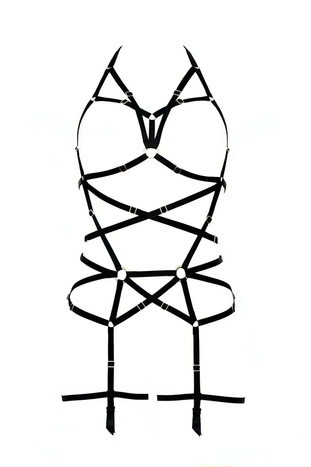 Siyah Body Harness Ayarlanabilir Çapraz Bantlı Vücut Aksesuarı - APFT348