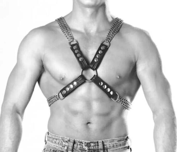 Zincirli Göğüs Erkek Harness - APFTM219