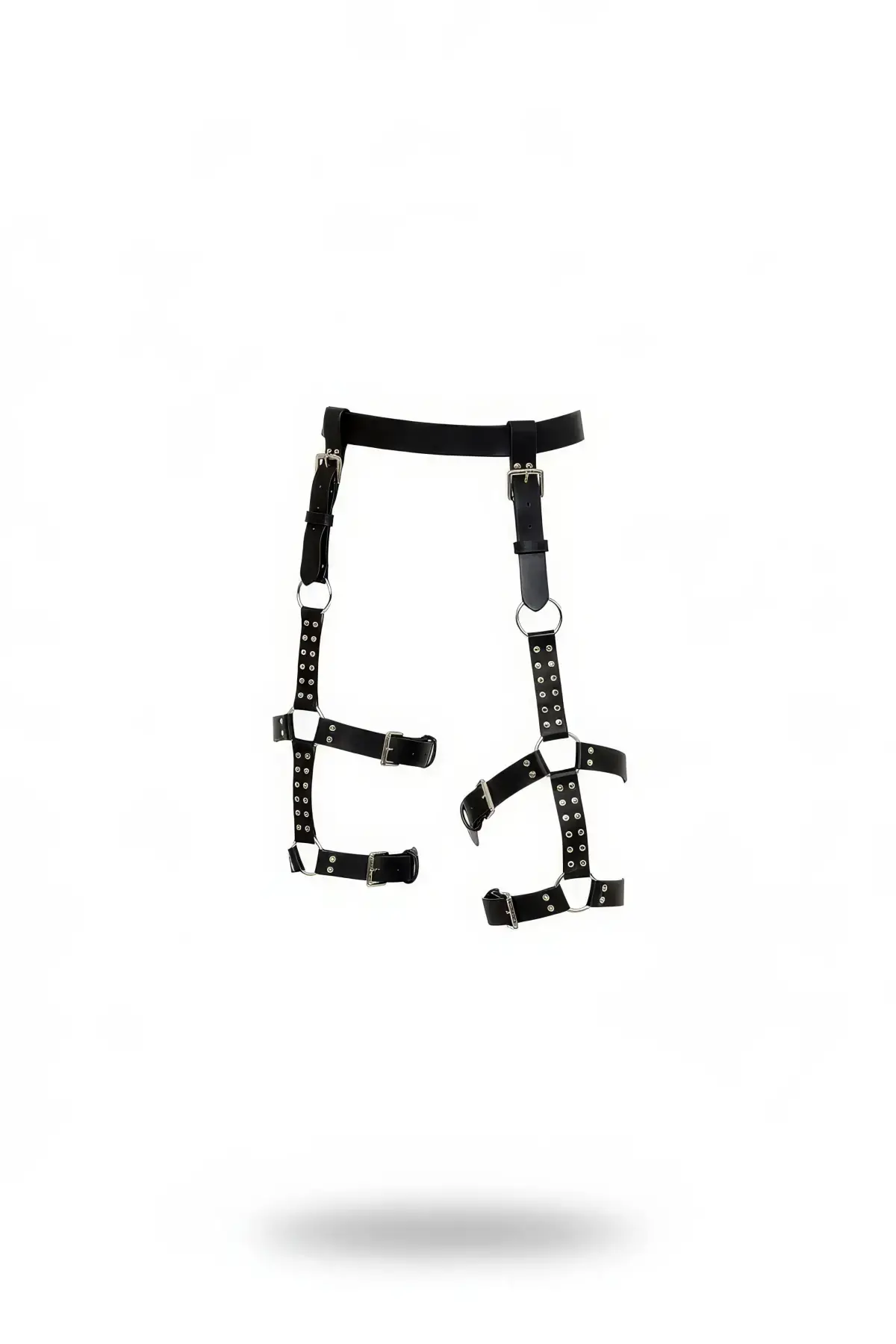 Siyah Jartiyer Harness Tokalı Metal Detaylı Bacak - APFT862