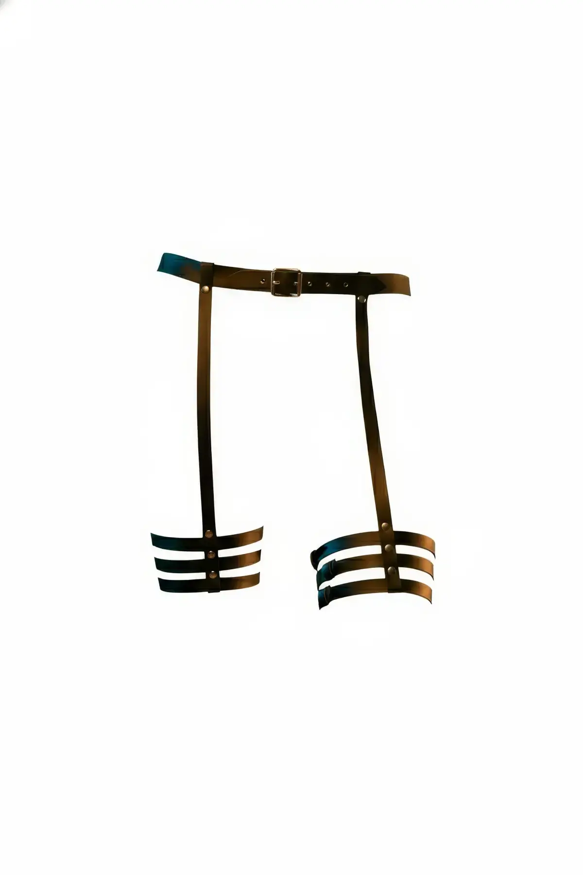 Siyah Jartiyer Harness Deri Tokalı Bacak Aksesuarı - APFT129
