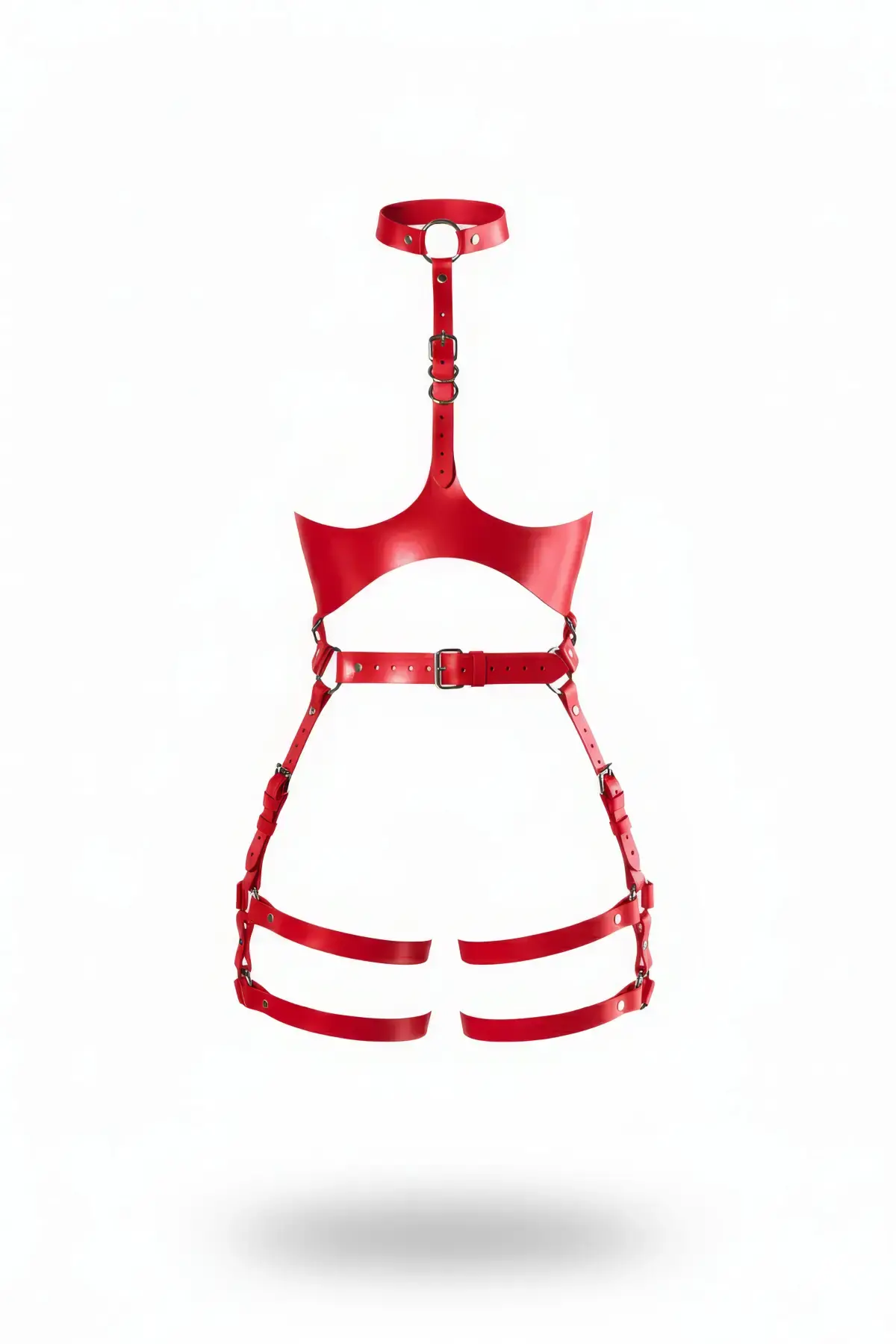 Kırmızı Harness Takım Deri Tokalı Boyun Detaylı - APFT1386