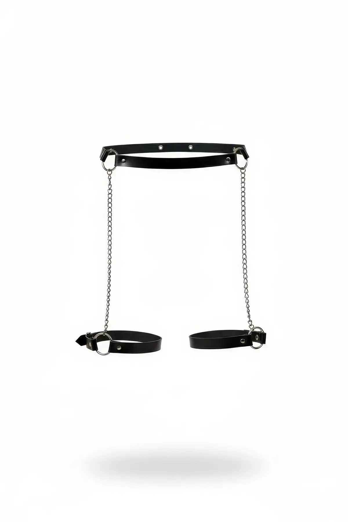 Siyah Jartiyer Harness Zincir Detaylı Bacak Aksesuarı - APFT775