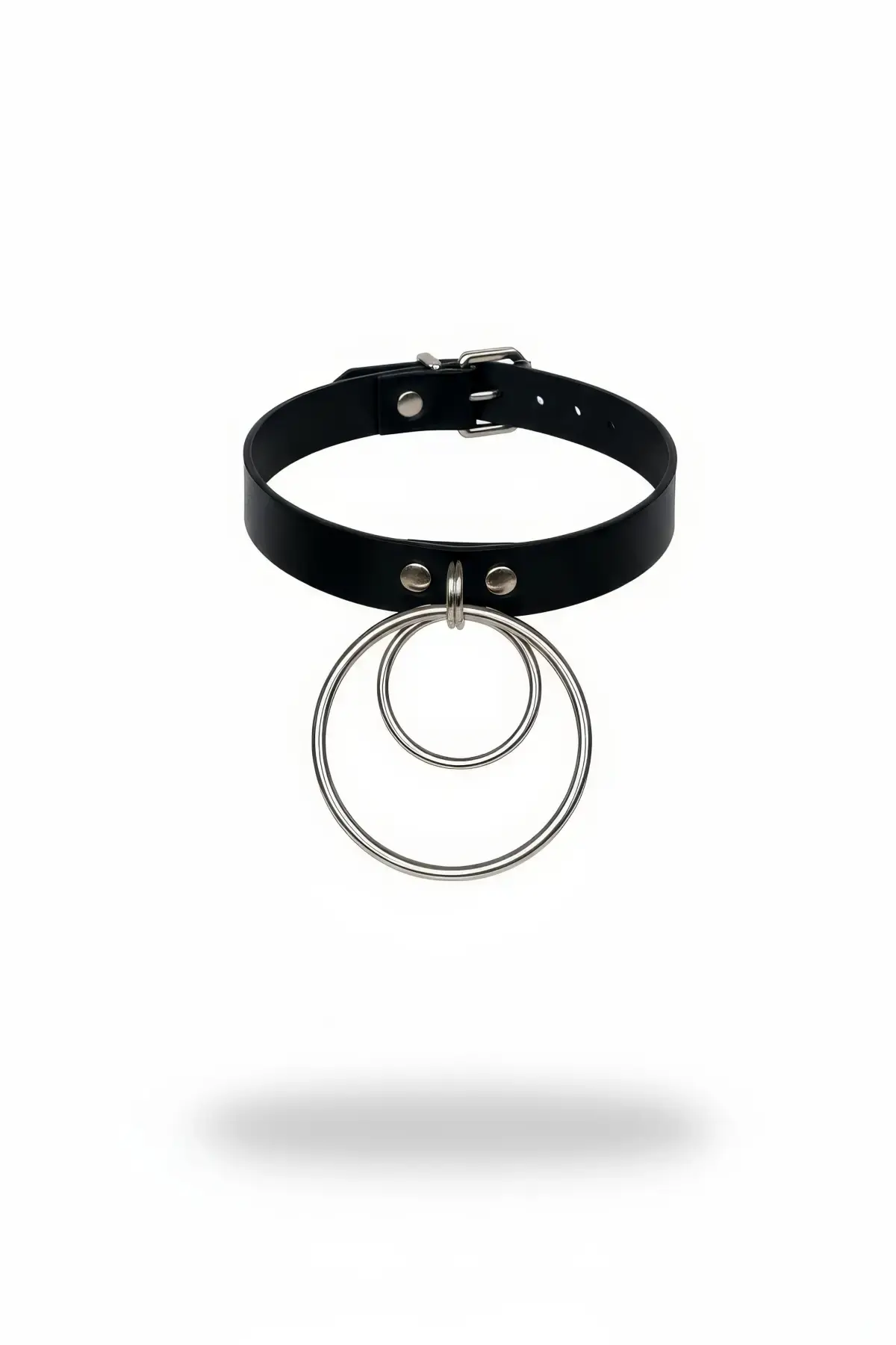 Siyah Choker Deri Büyük Halka Detaylı - APFT264