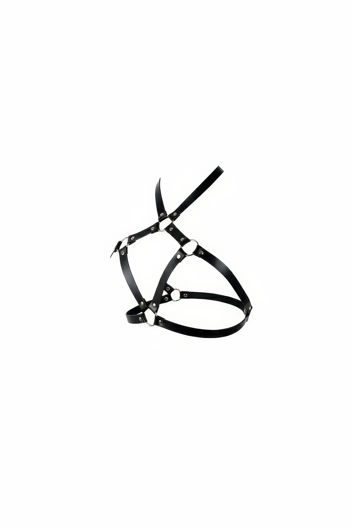 Siyah Göğüs Harness Metal Halka Detaylı - APFT231