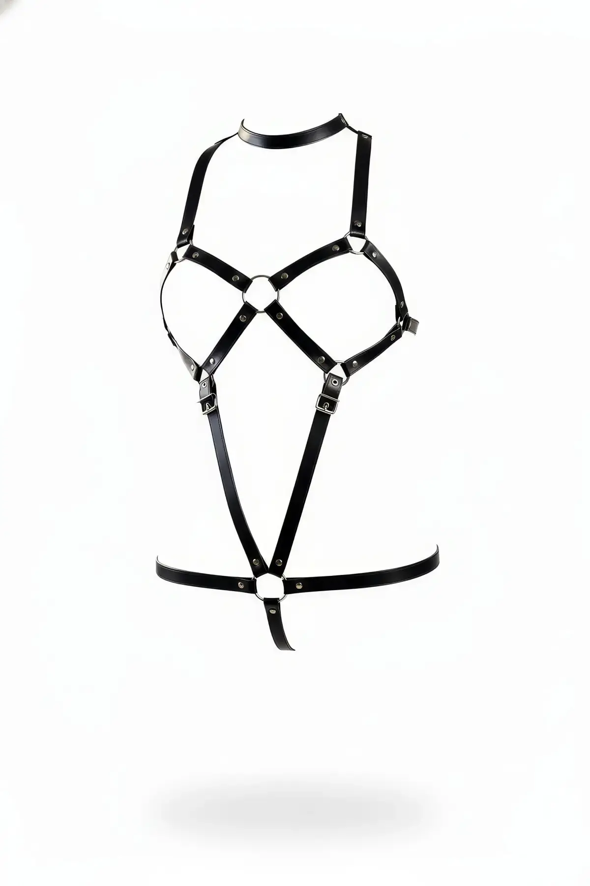 Siyah Body Harness Choker Yaka O Halka Detaylı - APFT312