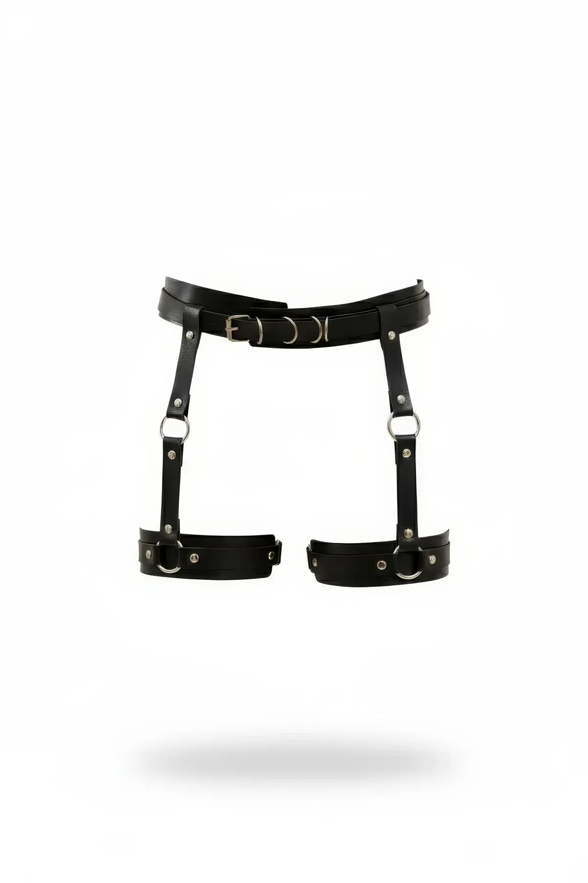 Siyah Jartiyer Harness Deri Tokalı Ayarlanabilir Bacak Aksesuarı - APFT804
