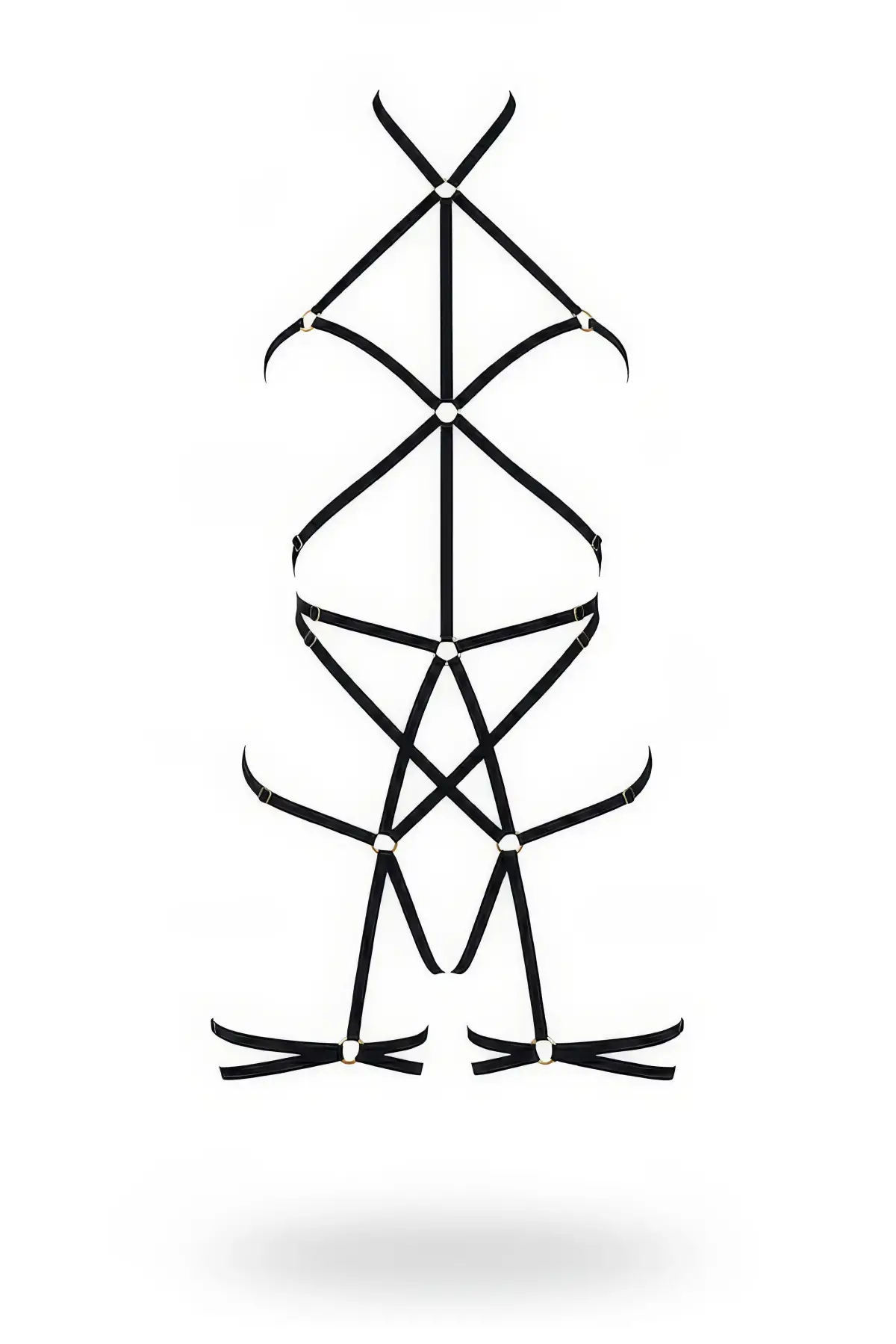 Siyah Body Harness Tam Vücut Çapraz Bant Detaylı - APFT341